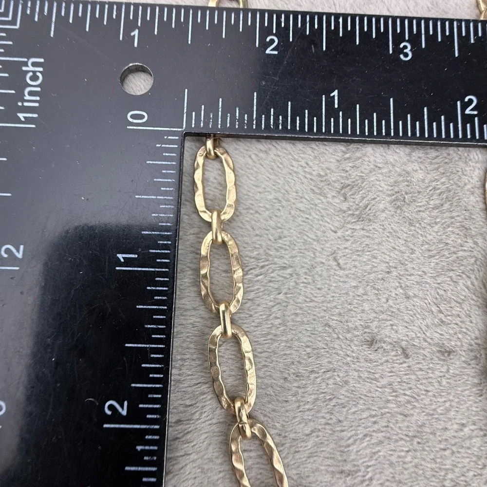 Chico’s Necklace Gold Tone Tassel Signed 36”
